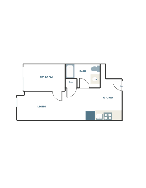 A floor plan of a house with labeled rooms such as "Kitchen", "Living Room", and "Bedroom".